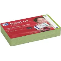 Oxford Flash 2.0 - Flashcards - Blanco - A7 - Groene rand - 80 stuks