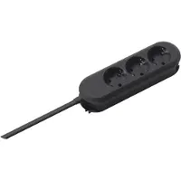 Bachmann multiprise smart 3fach noir 1,5m - 1,5 m zuleitung, geschraubt (mehrwegschrauben), sans schalter,3 schutzkontaktsteckdo