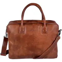 Dstrct Fletcher Street Business Laptoptas 15.6 inch + Sleutelhanger cognac