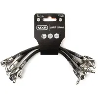 Mxr - Patchkabel 15cm - 3-Pack - Haaks naar Haaks - OFC Geleiders - Laag Profiel Stekkers - Zwart - Pedalboard