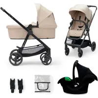 Kinderkraft Kinderwagen Newly 3-in-1 Pro Sand Beige Met Autostoel