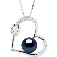 Diadema LIEFDE ketting zoetwaterparels 8-9mm Black 925
