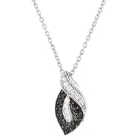 Diadema Zwart en wit zirkoniumoxide vlam ketting 925