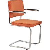Zuiver Set van 2 eetkamerstoelen Ridge Rib Kink | polyester oranje 60x85x48 cm eetkamerstoelen | NADUVI