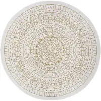 Home Collection Vloerkleed Porto dubbelzijdig | kunstvezel geel 140x140 cm vloerkleden | NADUVI