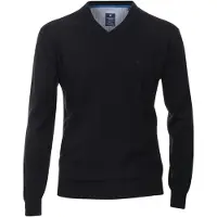 REDMOND Casual Regular Fit Trui V-hals blauw, Effen