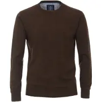 REDMOND Casual Regular Fit Trui ronde hals bruin, Effen