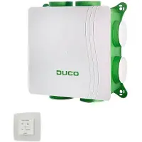 Duco DucoBox Silent 2.0 All-In-One BD - 400 m3/h - ingebouwde vochtsensor en afstandsbediening RF (WIT)