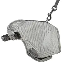 Trixie softtuig kat met riem grijs - 24-42x120 cm