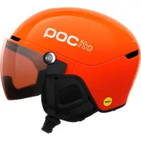 POC - Kinder skihelmen - POCito Obex Visor Fluorescent Orange/Clarity POCito/Partly Sunny/Light Orange voor Unisex van Wol - Kindermaat 48-52 cm - Oranje