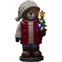 Konstsmide Staande teddybeer met kerstboom op batterijen | 18 cm | Multicolor | 8 lampjes |