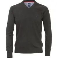 REDMOND Casual Regular Fit Trui V-hals grijs, Effen