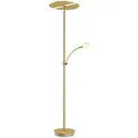 LUCANDE Vloerlampe , Anniki, dimbare, Goud / Messing, Woonkamer, Metaal, Modern