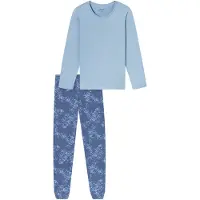 Schiesser Pyjama ' Nightwear Serie ' lichtblauw