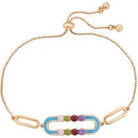 Faina Armband azuur / rose-goud / groen / rood