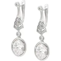 Faina Oorbellen zilver / transparant