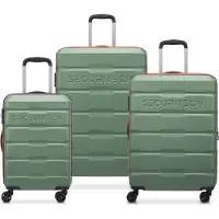 Delsey Securitech – Citadel Collection Kofferset 3-delig – 55/65/75 cm – Complete Reisset – Expandable – TSA-slot – Dubbele wielen – Green