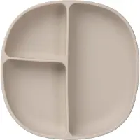 B.Box Siliconen Bord + Deksel | Sterke Zuignap | Zuignap Bordje met 3 Vakken | 100% Platina-siliconen | Deksel ook Geschikt als Placemat | Vaatwasserbestendig | Vanaf 6 Maanden