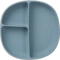 B.Box Siliconen Bord + Deksel | Sterke Zuignap | Zuignap Bordje met 3 Vakken | 100% Platina-siliconen | Deksel ook Geschikt als Placemat | Vaatwasserbestendig | Vanaf 6 Maanden