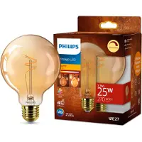 Philips LED Filamentlamp G95 E27 – Amber 25W Vervanger – Dimbaar
