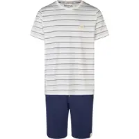 Phil&Co. Pyjama kort ' Lounge Dreams ' donkerblauw / grijs / wit