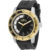 Invicta Specialty 34097 Heren Horloge - Quartz Uurwerk - Roestvrij Staal met zwarte Wijzerplaat - 45mm