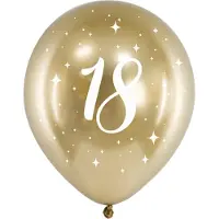 Party Deco Partydeco - Glossy ballonnen gold 18 jaar (6 stuks)