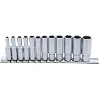 Bgs - 12-kant lange doppenset 1/4'' engels -5/32 - 3/16 - 7/32 - 1/4 - 9/32 - 5/16 - 11/32 - 3/8 - 7/16 - 15/32 - 1/2 - 9/16 inch BGS2757