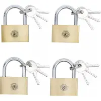 Bgs Messing hangslot set gelijksluitend 40 mm 4 stuks.