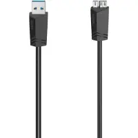 Hama 00200626 USB-kabel USB 3.0 USB-micro-A stekker 0.75 m Zwart Afgeschermd (dubbel)