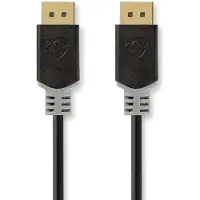 Nedis DisplayPort-Kabel | DisplayPort Male | DisplayPort Male | 8K@60Hz | Verguld | 2.00 m | Rond | PVC | Antraciet | Doos - CCBW38010AT20