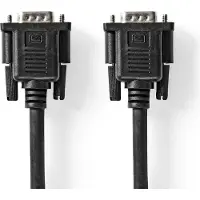 Nedis VGA-Kabel | VGA Male | VGA Female 15p | Vernikkeld | Maximale resolutie: 1280x800 | 2.00 m | Rond | ABS | Zwart | Label