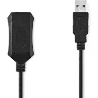 Nedis Actieve USB-Kabel | USB 2.0 | USB-A Male | USB-A Female | 480 Mbps | 5.00 m | Rond | Vernikkeld | PVC | Koper | Label - CCGL60EXTBK50