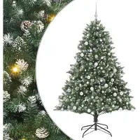 vidaXL Kunstkerstboom met 300 LED Groen 180 cm PVC en Plastic en Staal