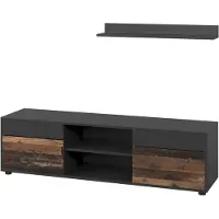 Vicco Berno Woonwand – 2 delen Zwart/Aldstyle