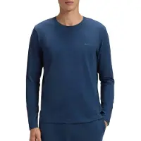 BOSS T-shirt met lange mouwen en logostiksel, van stretchkatoen