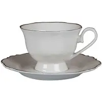 Bricard Bron – Porseleinen Espressoset + Onderzetters – 12-Delig – 6-Persoons – 90 ml