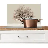 KitchenYeah Spatscherm keuken 60x40 cm - Kookplaat achterwand Lichtboom - Winter - Kerst - Meerkleurig - Muurbeschermer - Spatwand fornuis - Hoogwaardig aluminium