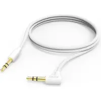 Hama Aux-kabel - 3,5mm jack - 3,5mm jack kabel - Aux aansluiting - Haakse stekker - Compatibel met standaard 3,5mm audio-aansluitingen - Vergulde stekker - 1 meter - Wit