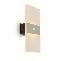 Briloner Aura – Wandlamp Oplaadbaar met Sensor – zonder stroom & boren – warm wit licht – nikkel – zelfklevend – 22cm