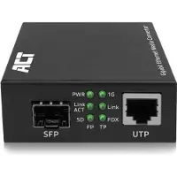 ACT AC4451 Gigabit Ethernet Media Converter | SFP Media Converter | Multimode | Singlemode | Zwart