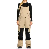 Volcom - Dames skibroeken - Ash Stretch Gore-Tex Bib Overall W Oatmeal voor Dames - Maat XS - Beige
