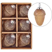 Beliani AMBRE - Kerstballen set van 6 - Goud - Glas