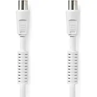 Nedis Coaxkabel | IEC (Coax) Male | IEC (Coax) Female | Vernikkeld | 120 dB | 75 Ohm | Viervoudig Afgeschermd | 15.0 m | Rond | PVC | Wit | Label - CSGL40020WT150