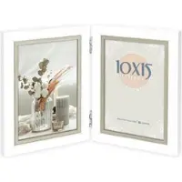 Zep - Duo Houten Fotolijst Sion 2Q Wit / Grijs voor foto's 2x10x15 (28,5x19) - CD786