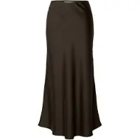 Selected Satijn Middellange Rok Dames Bruin 34