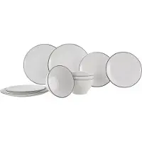 Gimex Linea Line Servies - Zwart - 12-Delig