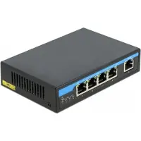 DeLOCK Gigabit Ethernet switch met 4 PoE-poorten en 1 RJ45-poort