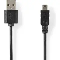Nedis USB-kabel | USB 2.0 | USB-A Hane | Mini 5-pins Hane | 480 Mbps | Vernikkeld | 2,00 m | Rond | PVC | Zwart | Markering