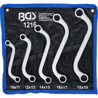 Bgs Doppel-Ringschlüssel-Satz S-Form SW 10 x 11 - 18 x 19 mm 5-tlg.